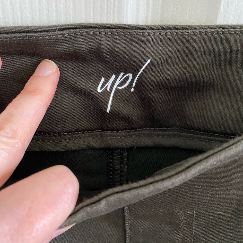 Up! Pull-on army green cotton twill pants size 10
